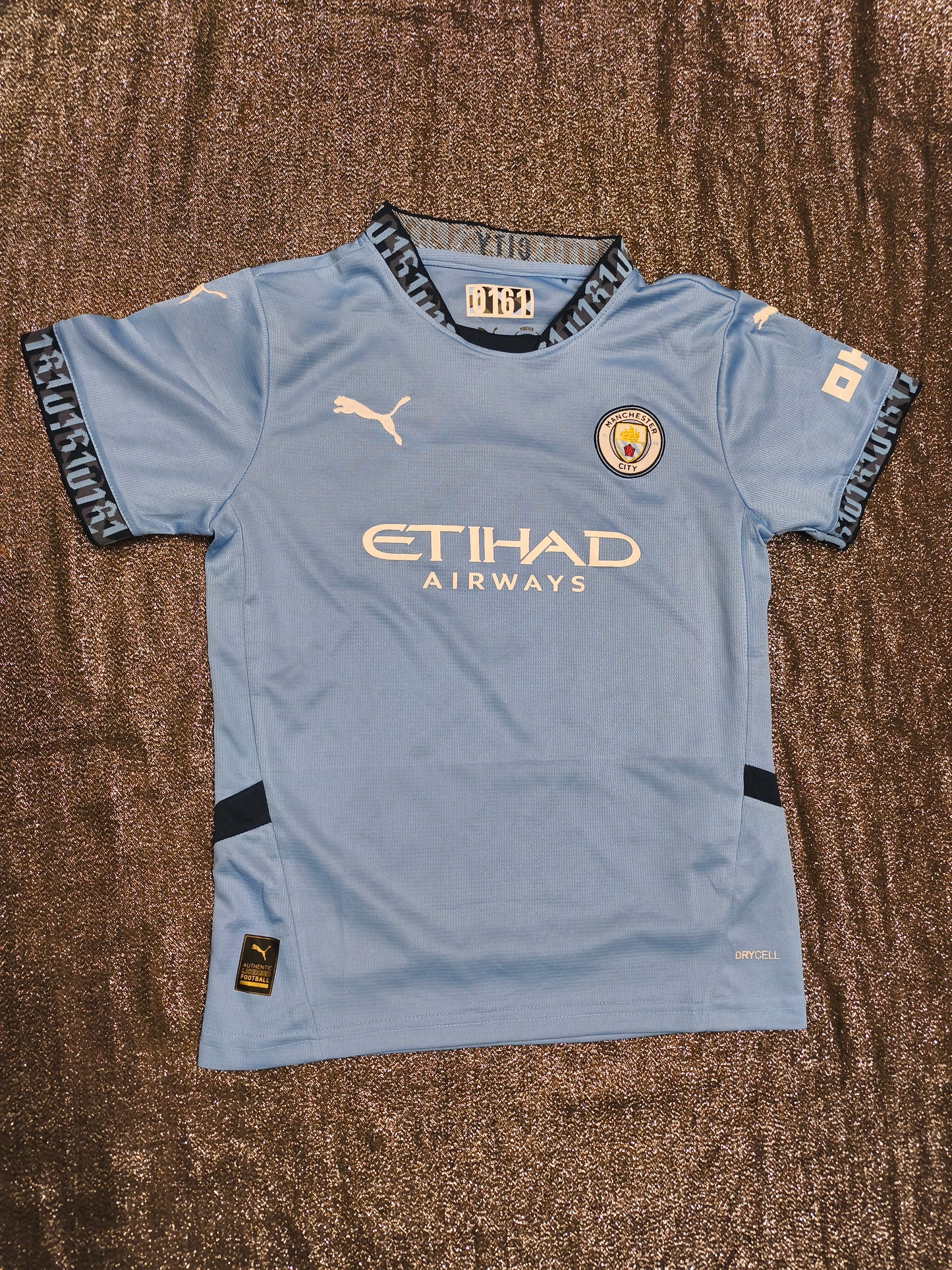 Puma Manchester City 2024/25 Home Kit Jersey #7 YAZIN – Kids Size 26 (7–8 Years)