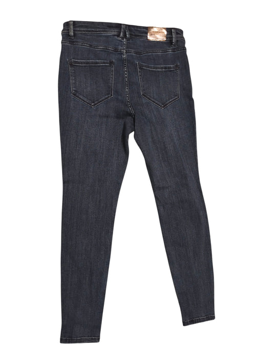 Next Mid Rise Power Stretch Jeans Dark Wash Studded Pockets Size 14 Regular