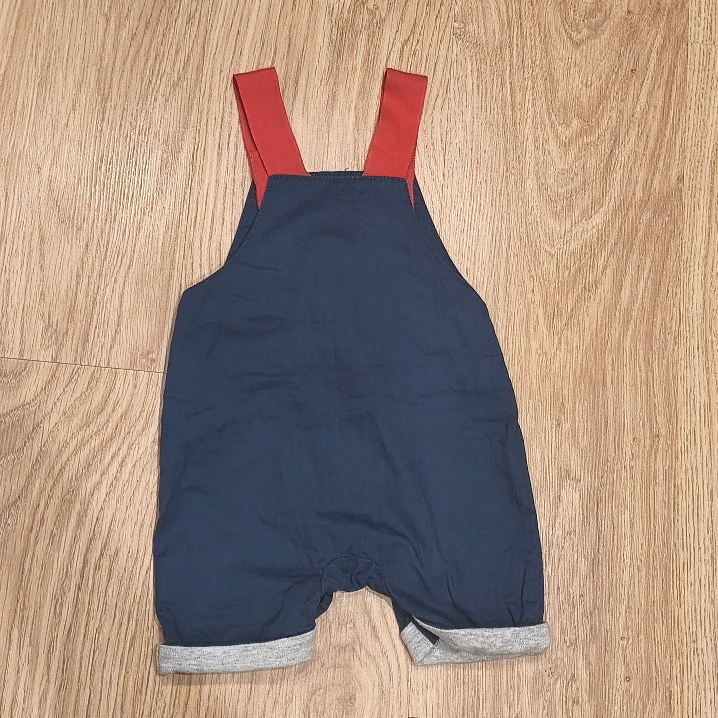 Mothercare Baby Boys Dungarees Romper 3-6 Months Navy Blue Nautical Boat