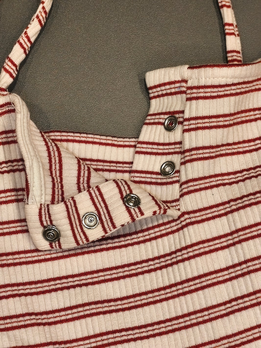ZARA Girls Red & White Striped Ribbed Sundress | Size 8 (128 cm)