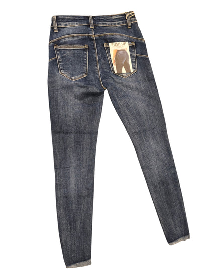 RE-DRESS Push Up Skinny Jeans Women’s Size XS Dark Wash Distressed Sculpting