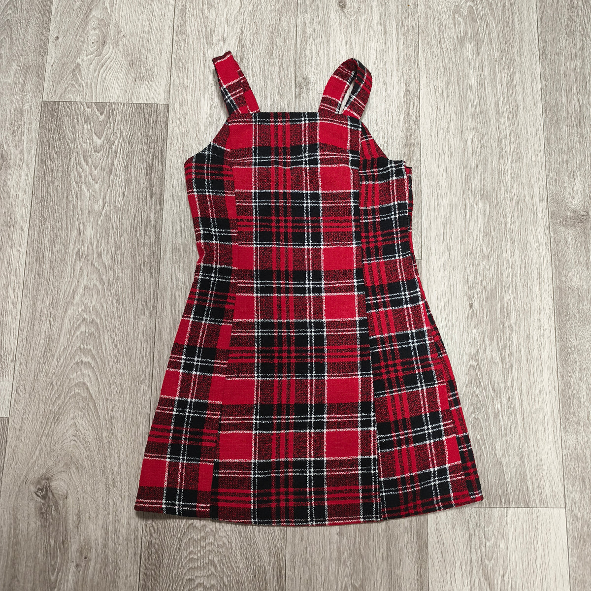 H&M Girls Red Tartan Plaid Pinafore Dress Size 11-12Y EUR 152 Check