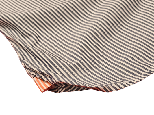 Tommy Hilfiger Women's Blue/White Striped Ruffle Button-Down Shirt - Size 10 - F