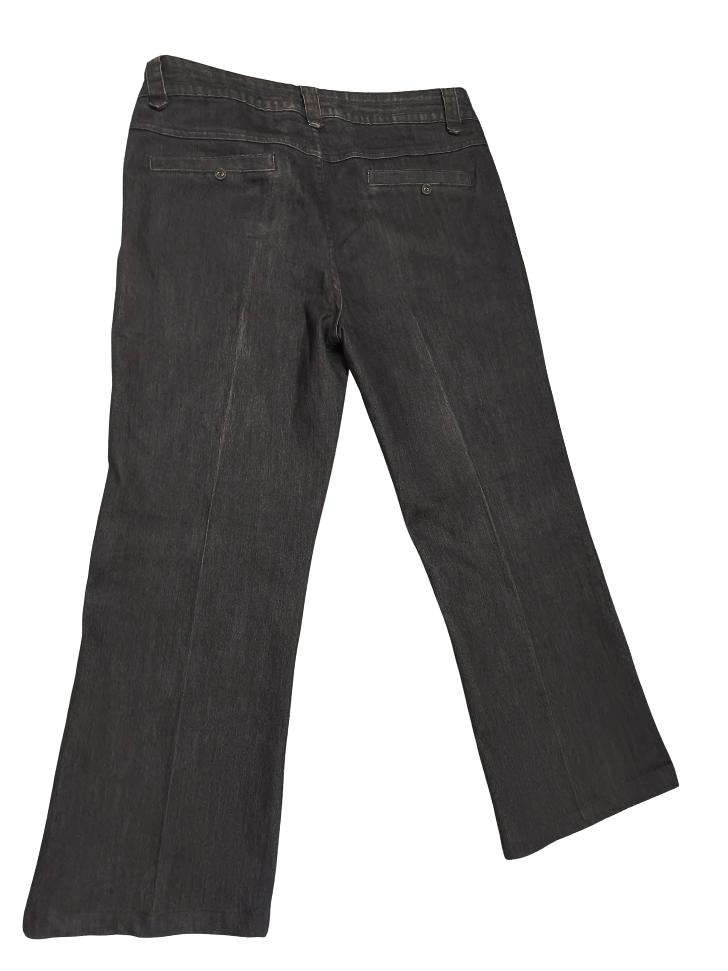 MODA at George Black Denim Look Trousers Wide Leg Bootcut - UK 14 / EUR 42
