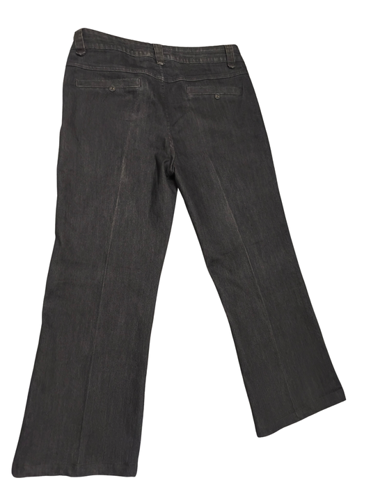 MODA at George Black Denim Look Trousers Wide Leg Bootcut - UK 14 / EUR 42
