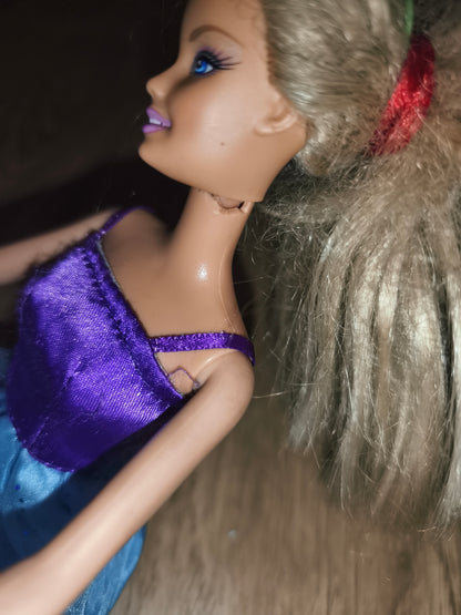 Mattel Barbie Doll in Purple & Blue Glitter Gown (2020 Release) – As Is / For Parts or Customizing