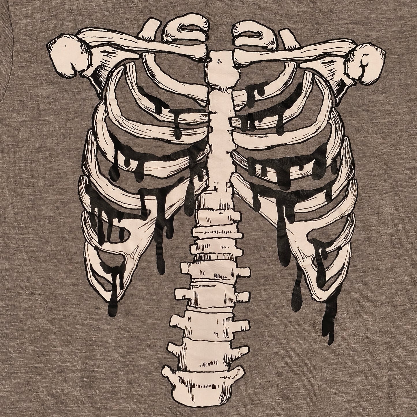 H&M Kids Grey Skeleton Rib Cage Sweatshirt Size US 10-12Y Halloween Jumper