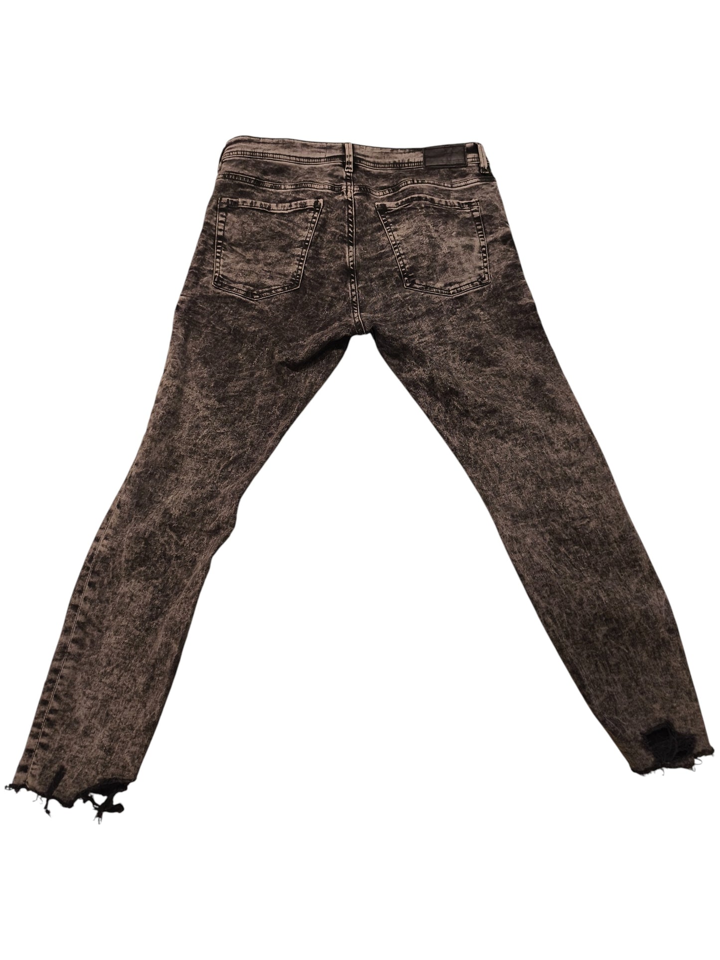 Pull&Bear Men's Grey Acid Wash Ripped Skinny Jeans - Size EUR 44 / MEX 34