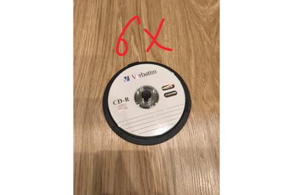 Mixed Verbatim Blank Recordable Disc Lot | 6x CD-R 700MB & 1x DVD-R 4.7GB Media Spindle (Untested)