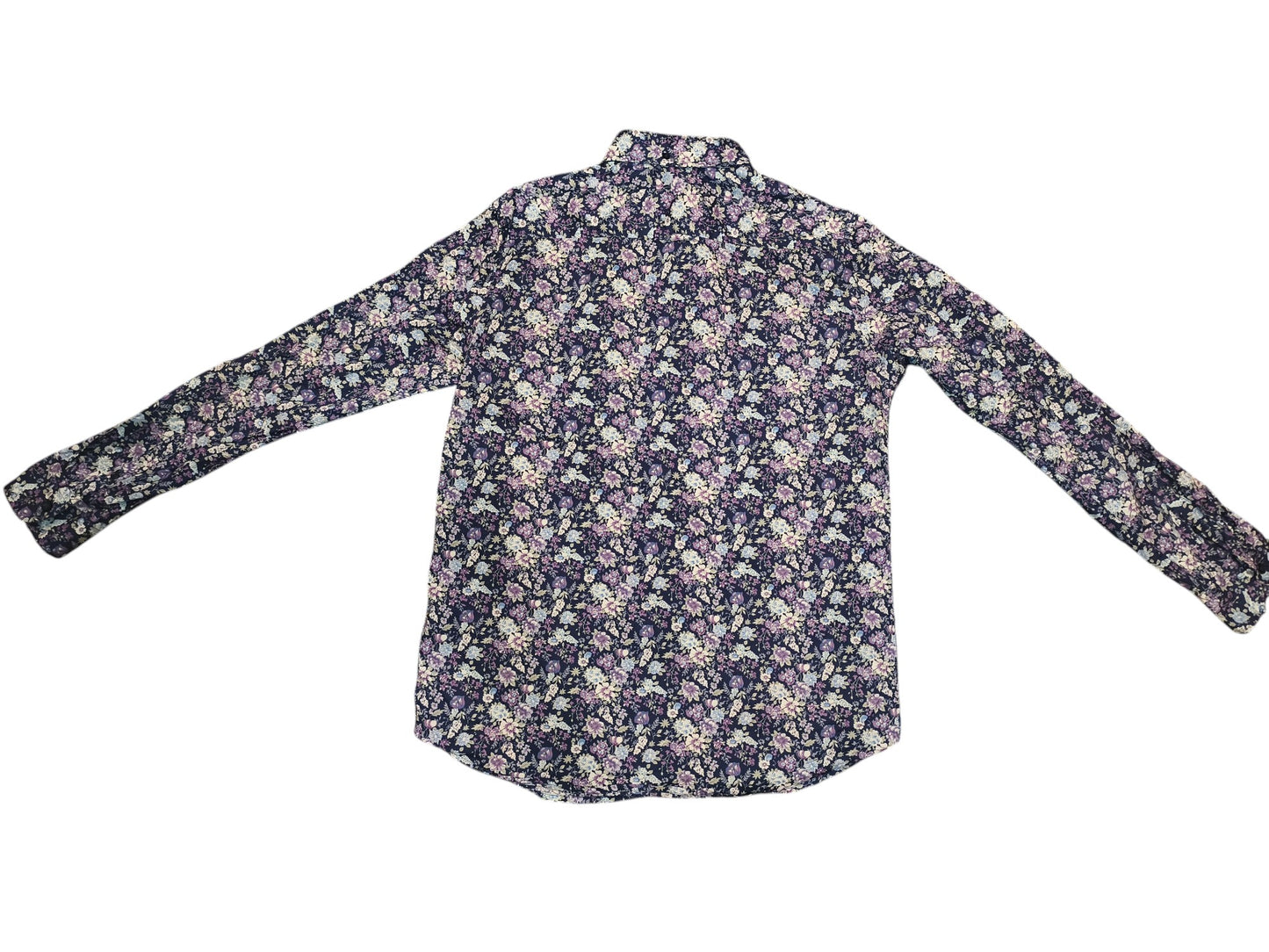 S.C.W. Made For You Men's Floral Shirt Size L Long Sleeve Cotton Blend