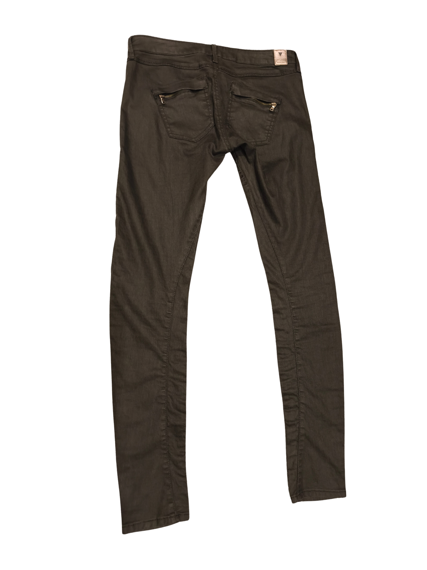 GUESS Los Angeles Women’s Skinny Jeans Waxed Coated Black Grey Size 28