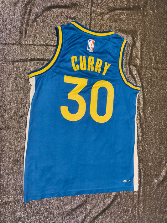 Nike Golden State Warriors Stephen Curry #30 Jersey Blue Size M Jordan Dri-Fit