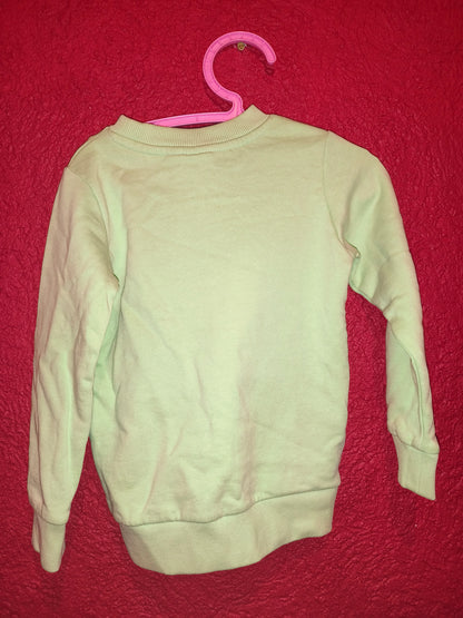 Seven Lemon Girls Light Green Floral Butterfly Sweatshirt – Size 98-104 (2-4 Y)