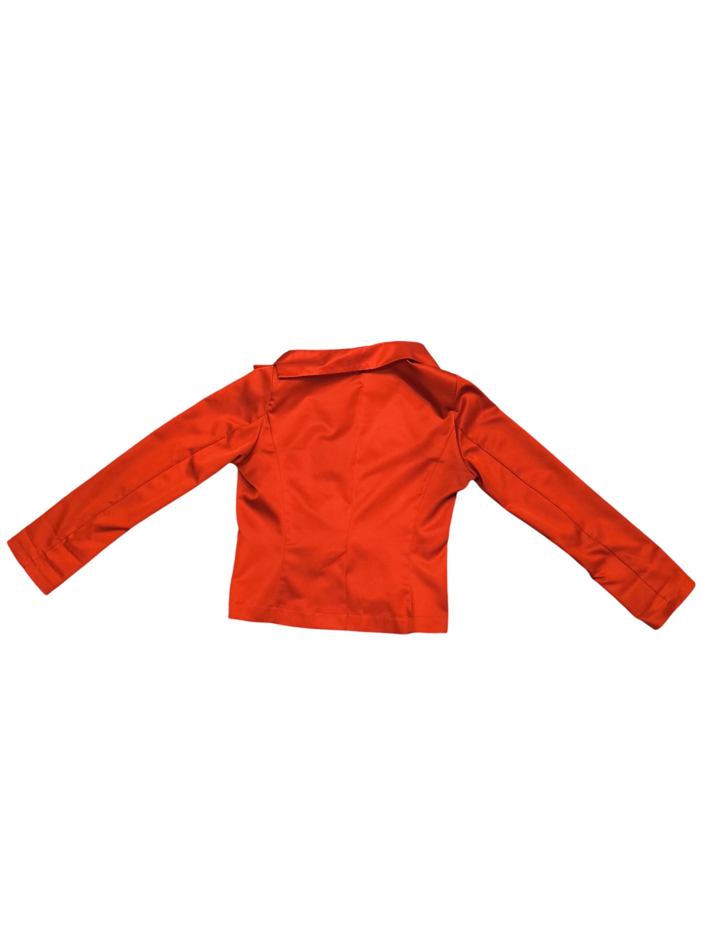 DAM-MIEL Red Blazer Jacket Women’s Size M Striped Lining Cuffs Caree