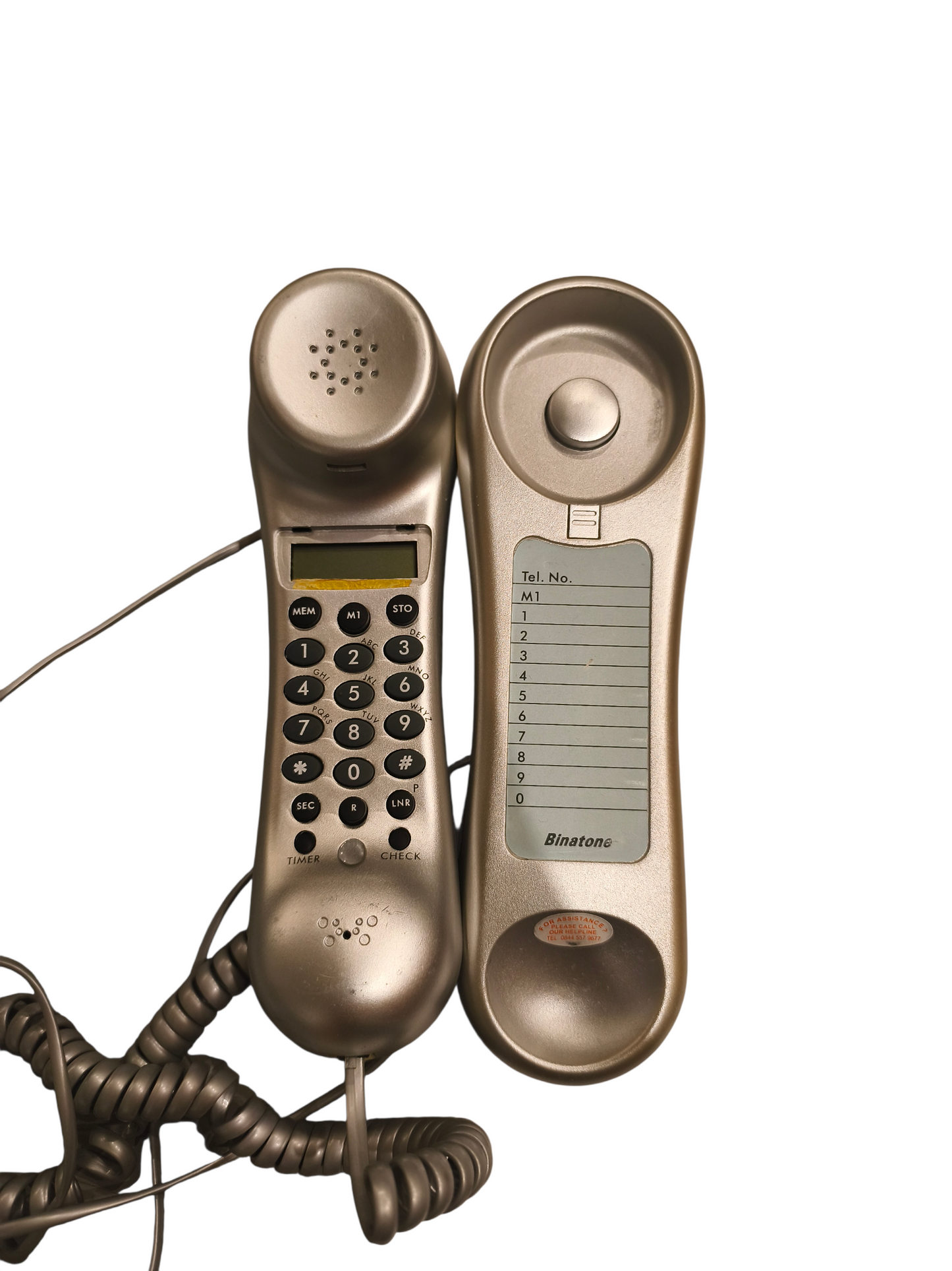 Binatone Trend 3 LCD Corded Telephone - Champagne/Silver - Wall Mountable & Desk