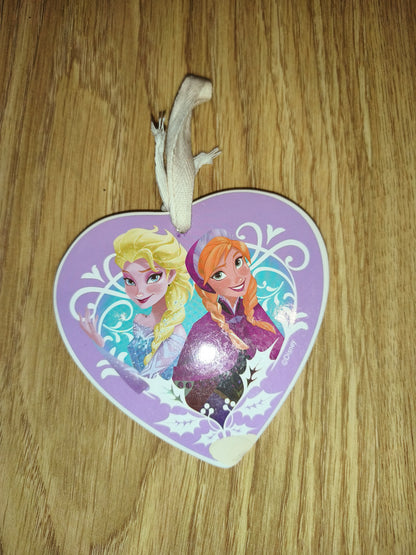 Disney Frozen Elsa & Anna Heart-Shaped Hanging Ornament