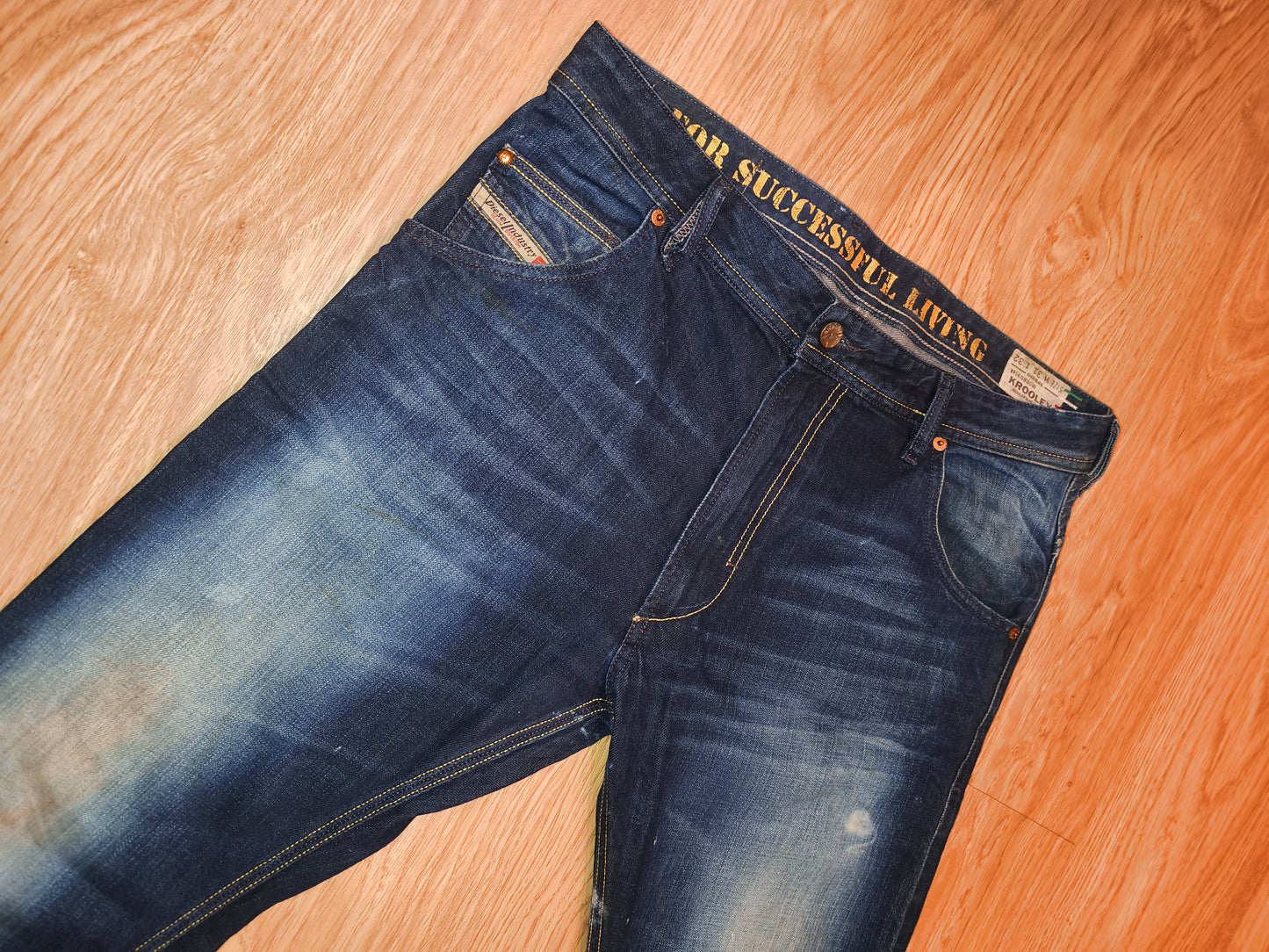 Vintage Diesel Krooley 1994 Men's Jeans W31 L32 Regular Slim Carrot Blue Denim