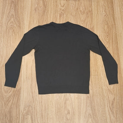 H&M Boys Dark Navy Blue Fine Knit Jumper Sweater Crewneck 100% Cotton Size 10-12Y