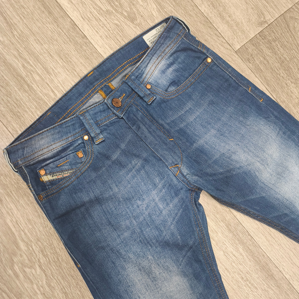 Diesel Kid Thanaz J-OT Slim Skinny Blue Jeans Size 12 Stretch Wash 00XE5 Denim