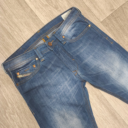 Diesel Kid Thanaz J-OT Slim Skinny Blue Jeans Size 12 Stretch Wash 00XE5 Denim