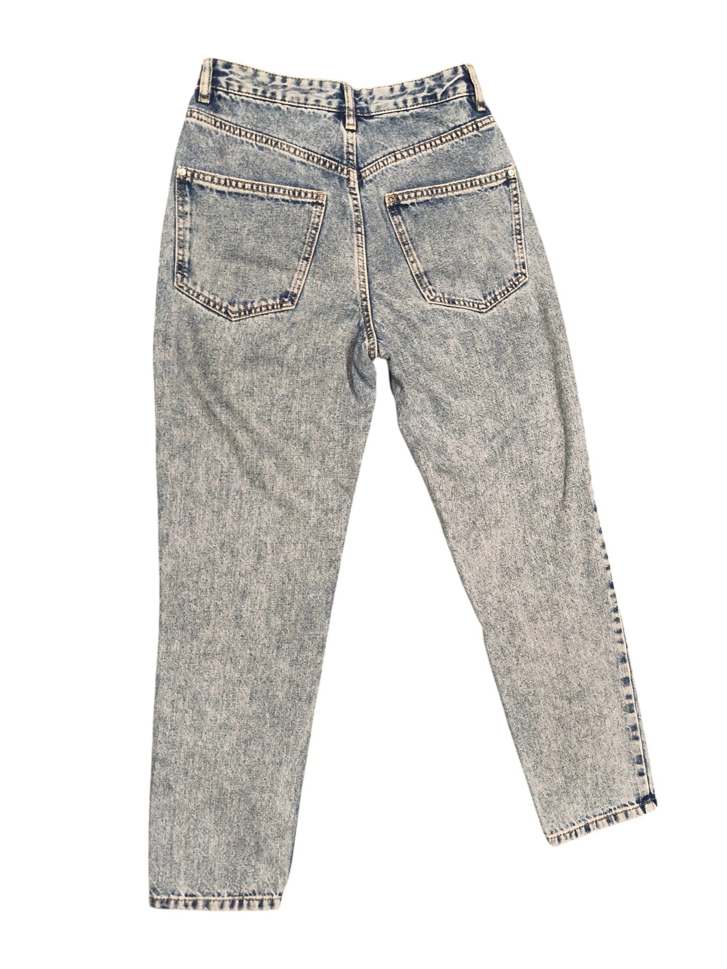Sinsay Mom Fit Jeans EU 34 US 2 High Waisted Light Acid Wash Blue Tapered 90s