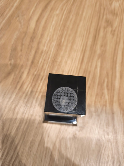 Vintage 3D Laser Etched Crystal Golf Trophy – Caudwell Children Celebrity Golf Classic 2016 1st Place Team Award