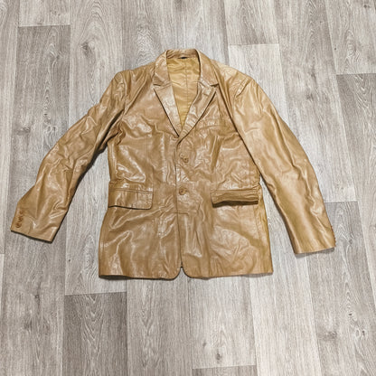 Tiger of Sweden Mens Tan Beige Soft Leather Blazer Jacket Two Button Coat