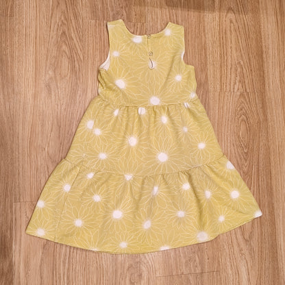 Nutmeg Girls Yellow Floral Daisy Tiered Sleeveless Sundress Size 7-8 Years