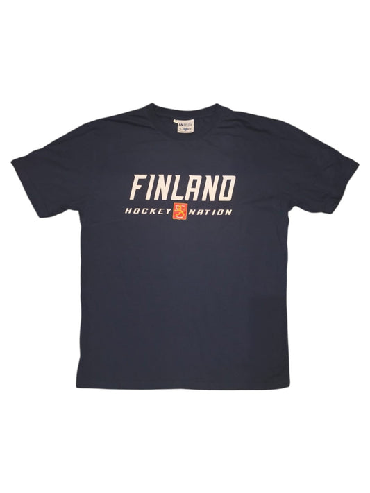 Finland Hockey Nation Barkov #16 T-Shirt Mens Size M Dark Blue Cotton SJRY