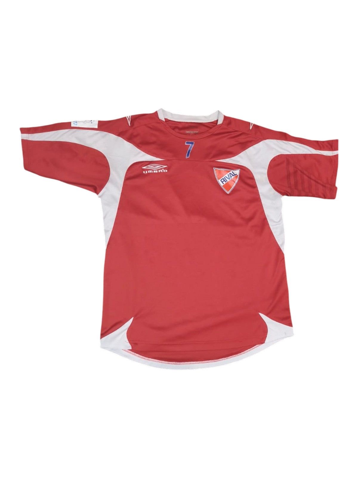 Vintage Umbro Rival Football Jersey Shirt Red White #7 Size M L Rare Soccer