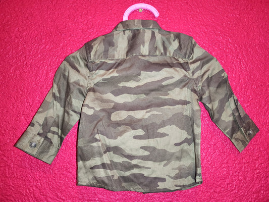 PRIMARK Baby Camouflage Long Sleeve Button-Down Shirt – Size 3–6 Months (68 cm)