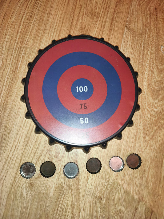 The Games Society Magnetic Bottle Cap Darts Game (Boxed with 6 Caps)