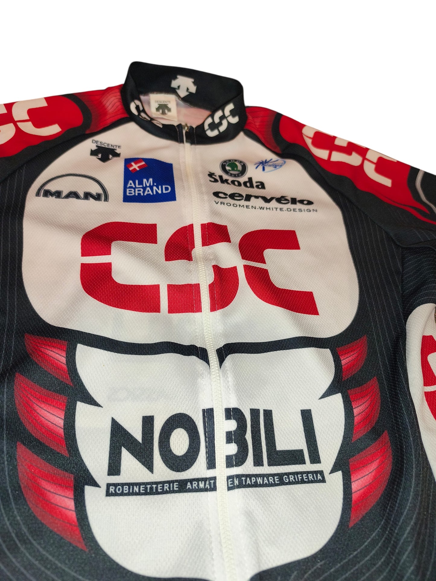 Team CSC Cycling Jersey Descente Men Short Sleeve Bike Shirt UCI ProTour Vintage