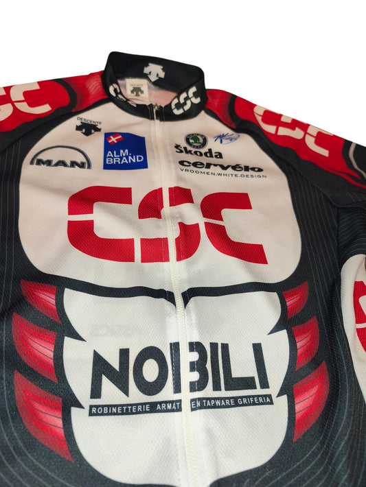 Team CSC Cycling Jersey Descente Men Short Sleeve Bike Shirt UCI ProTour Vintage