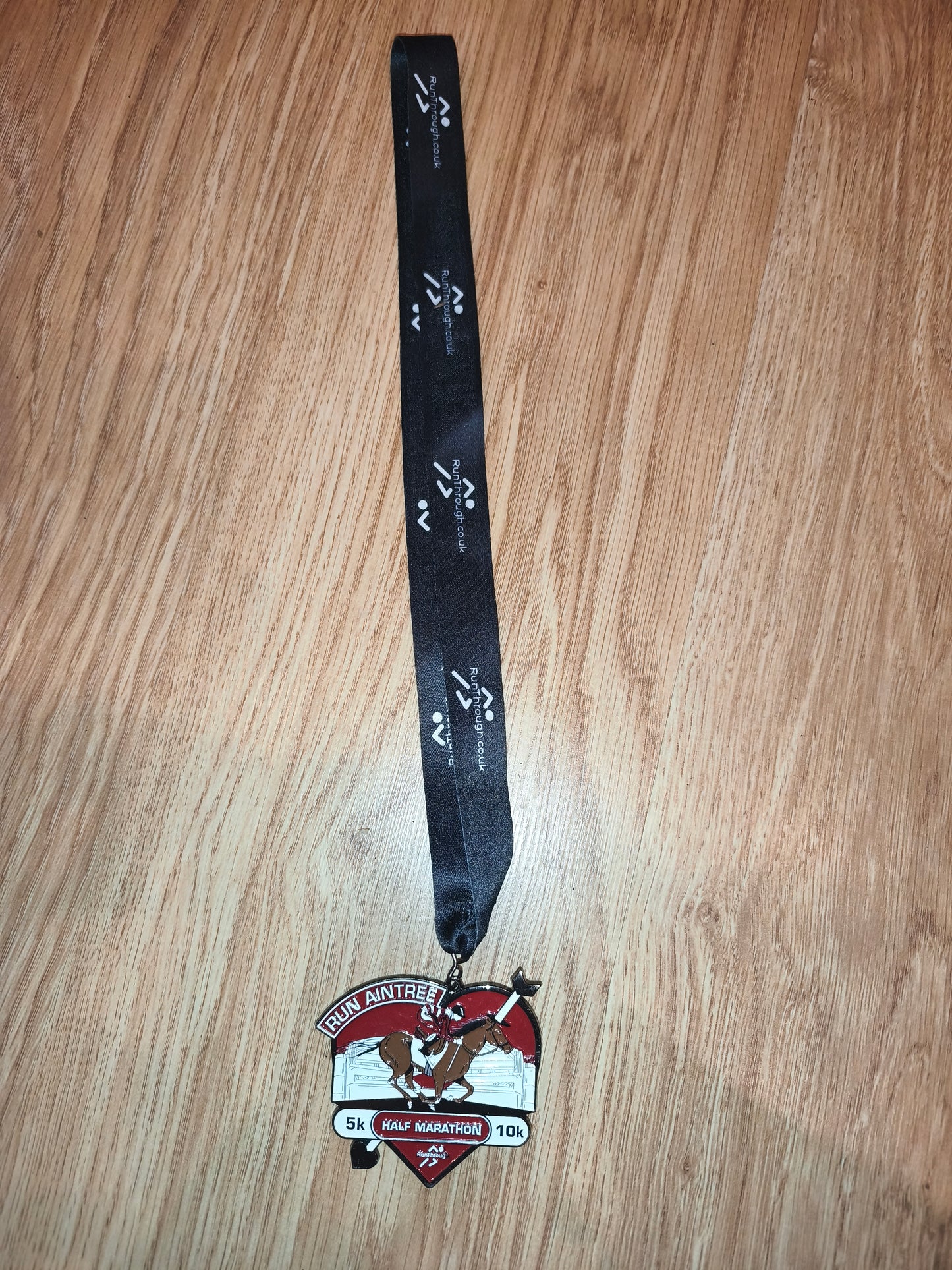 Official RunThrough Run Aintree Half Marathon Finisher Medal – Horse Racing Theme (Collectible)