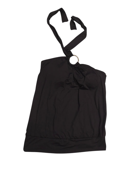 Michael Kors Black Halter Tankini Top - Silver Logo Ring Detail - Size S / M