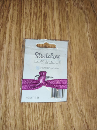 Molly & Izzie "Fairy Dust" Stretchies Elastic Hair Tie / Wish Bracelet – Magenta Pink