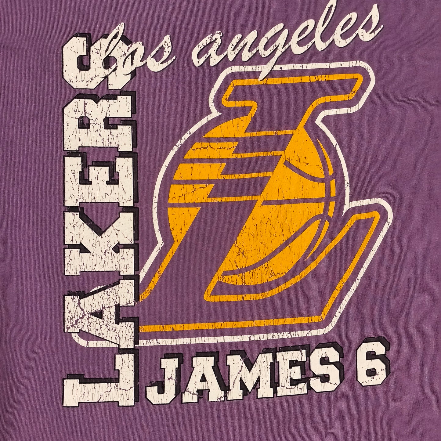 NBA Los Angeles Lakers LeBron James #6 Graphic T-Shirt Purple Mens Size XS