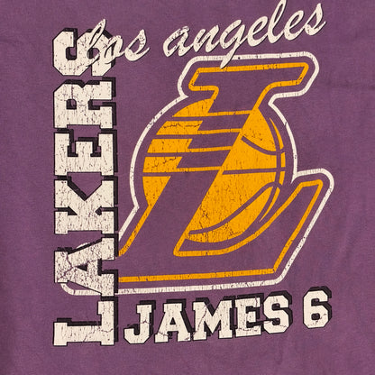 NBA Los Angeles Lakers LeBron James #6 Graphic T-Shirt Purple Mens Size XS