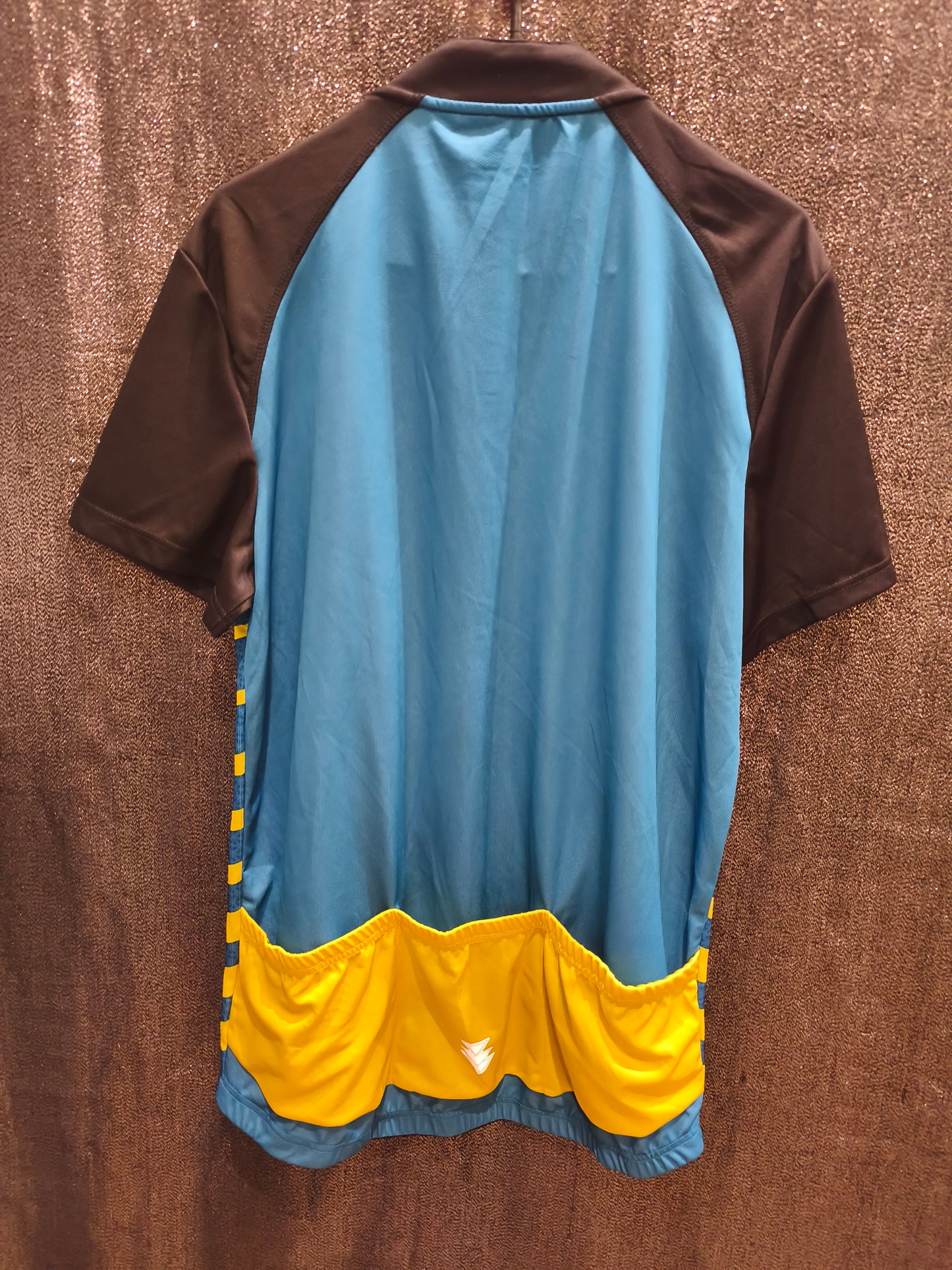 Crivit Sports Cycling Top Men's Large Blue Full Zip Short Sleeve Biker Jersey NWT
