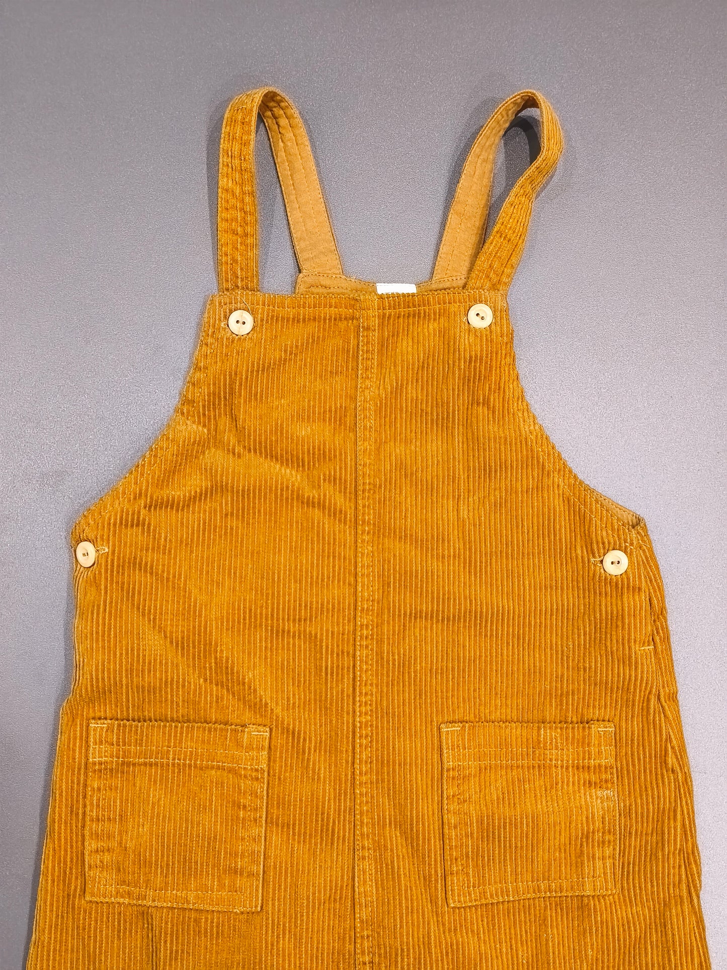 H&M Mustard Yellow Corduroy Overalls Dungarees | Organic Cotton Size 2-3Y / 98cm