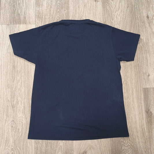 Dsquared2 Mens T-Shirt Size L Navy Blue Maple Leaf Graphic Print Short Sleeve