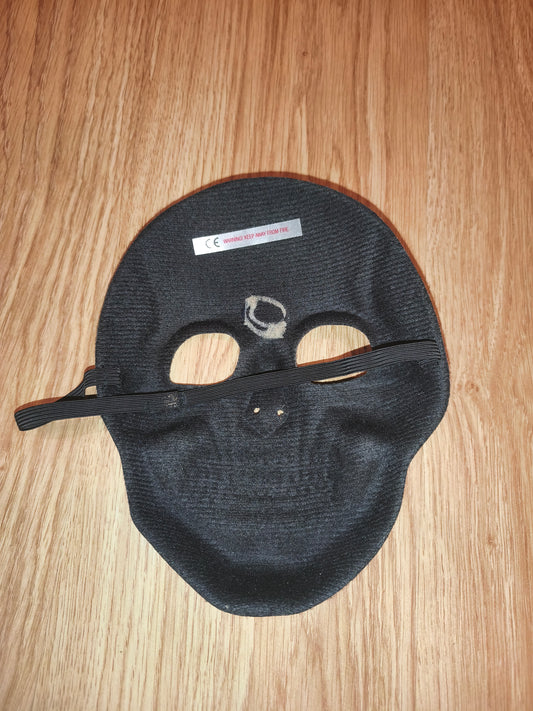 Vintage Halloween Creepy Skull Fabric Mask with Spider Eye Detail | Elastic Strap Cosplay Mask