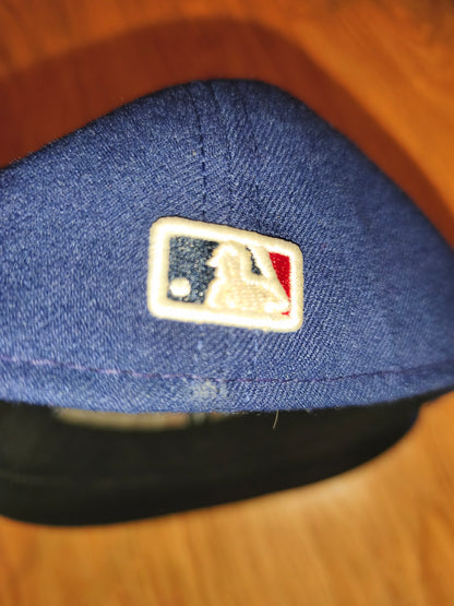 Vintage New Era 59FIFTY Cleveland Indians Fitted Cap – Chief Wahoo Logo & American Flag Patch – Size 7 3/8