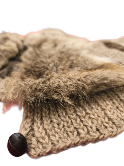 Real Fox Fur Knit Cardigan Jacket Women’s Size L – Genuine Fur Panels