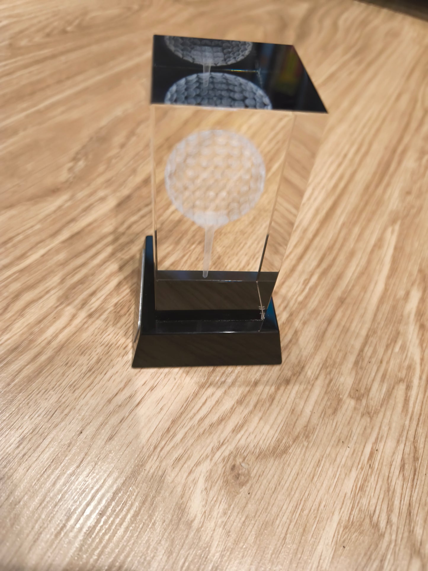 Vintage 3D Laser Etched Crystal Golf Trophy – Caudwell Children Celebrity Golf Classic 2016 1st Place Team Award