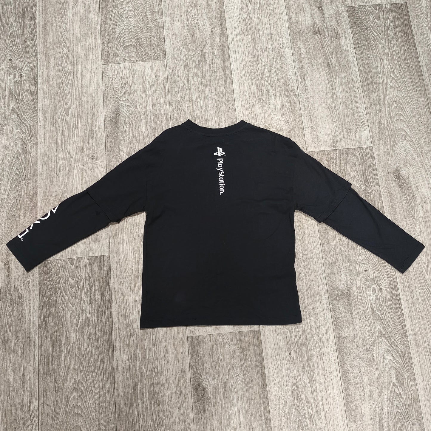 ZARA Boys PlayStation Long Sleeve T-Shirt Size 10 140 Black Double Layer Gaming