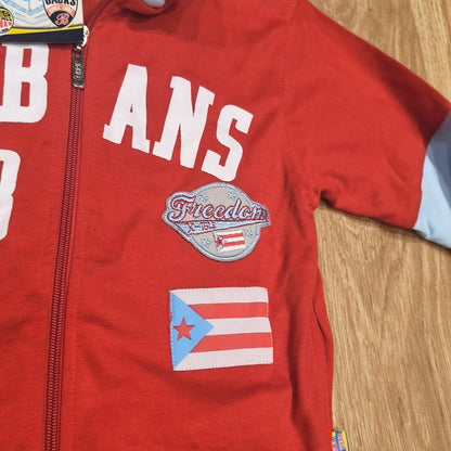 X-Isle Kids Red Track Jacket Zip Sweatshirt Size 5 NWT Havana Cubans 038