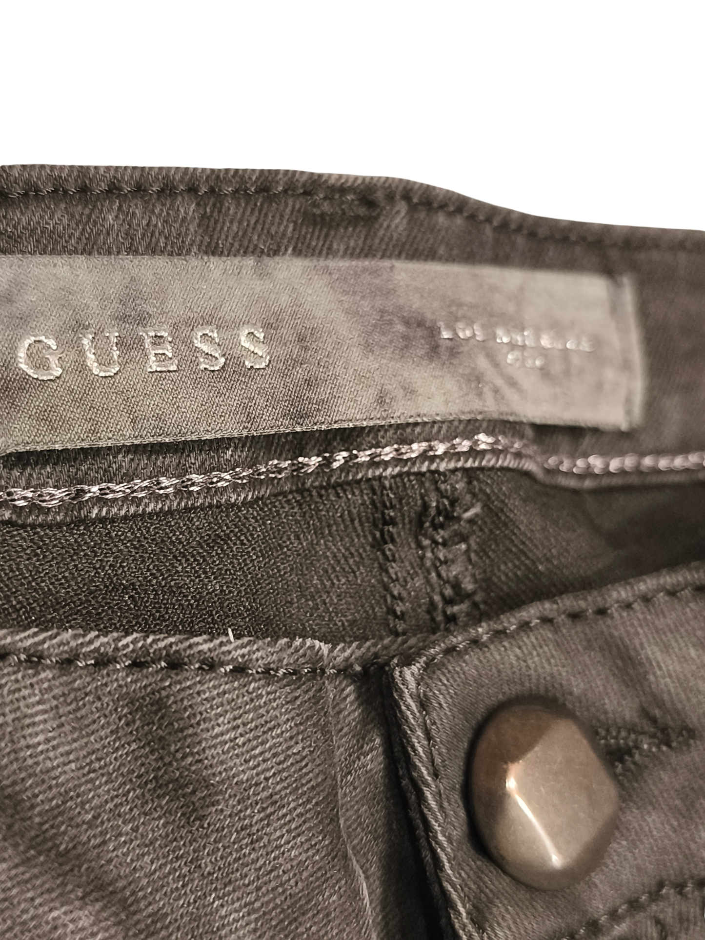 GUESS Los Angeles Women’s Skinny Jeans Waxed Coated Black Grey Size 28