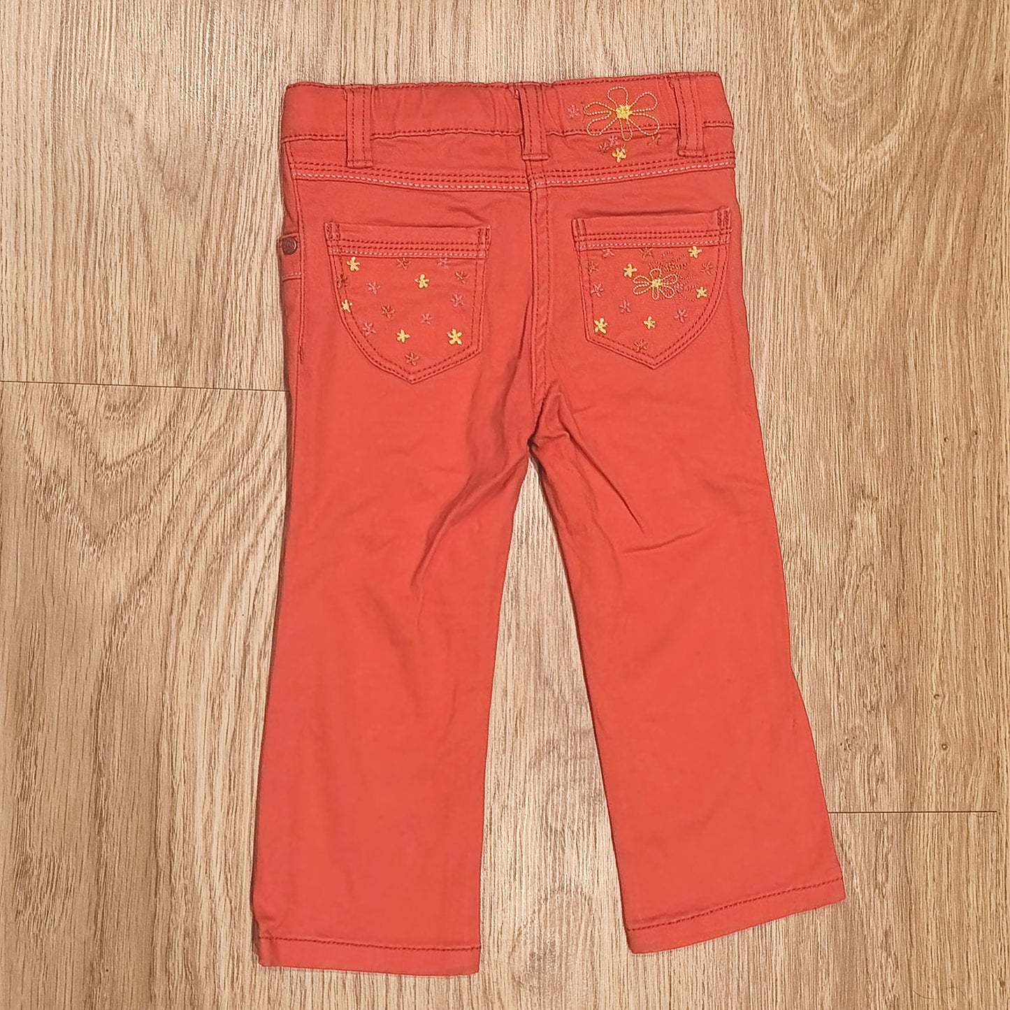 Lupilu Baby Girls Floral Embroidered Red Coral Trousers Pants Size 86